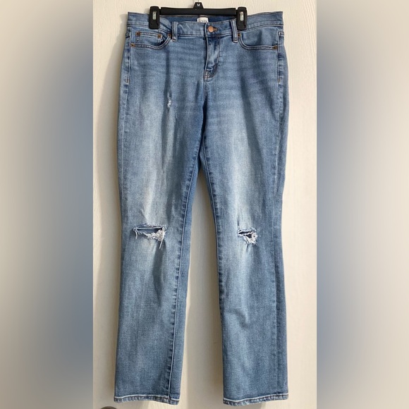 J. Crew Denim - J Crew Boyfriend Relaxed Fit Light Wash Ripped Jeans Blue Women Size 28